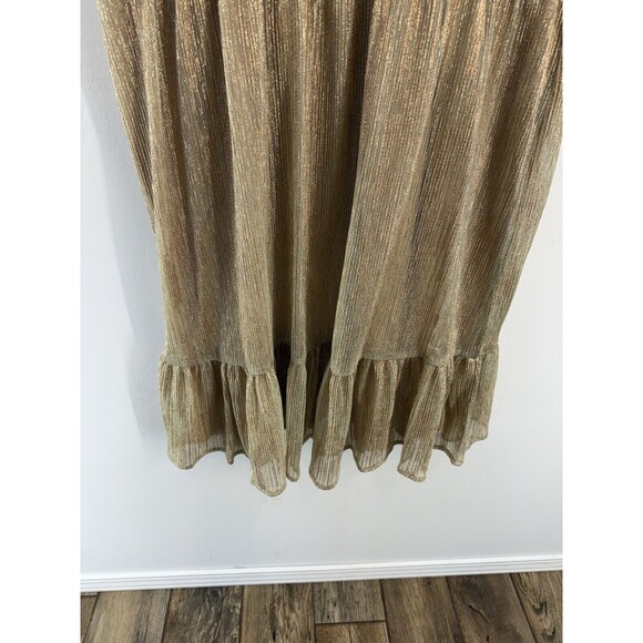 NEW Draper James RSVP Sleeveless Tiered Dress Gold Party Elastic Waist - Picture 14 of 17